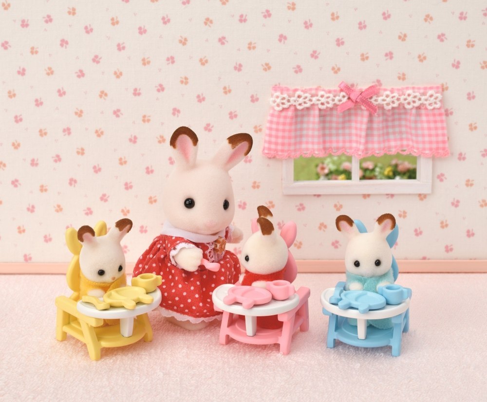 SYLVANIAN RABBIT TRIPLETS CHEQUE OREJAS 5532 WB6 EPOCH